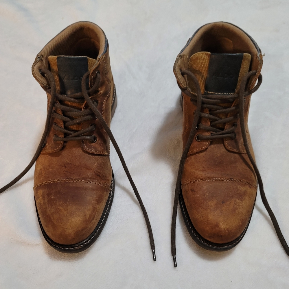 Brown Leather Boots Aldo